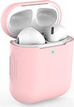 Чехол силиконовый Eva для наушников Apple AirPods 1/2 - Розовый (CBAP04P)