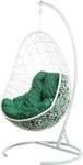 Кресло подвесное  Bigarden ``Easy``, белое, со стойкой, зеленая подушка, EasyWhiteG, 2229690690898