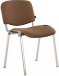 Кресло Brabix ``Iso CF-001``, хромированный каркас, ткань коричневая, 531421