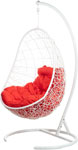 Кресло подвесное  Bigarden ``Easy``, белое, со стойкой, красная подушка, EasyWhiteR, 2229690689274