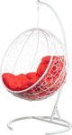Кресло подвесное  Bigarden ``Kokos``, белое, со стойкой, красная подушка, KokosWhiteR, 2229690691772