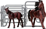 Набор фигурок животных Masai Mara MM204-002 серии ``Мир лошадей``. Фризская лошадь и жеребенок