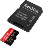 Карта памяти Sandisk Extreme Pro 64ГБ MicroSDXC UHS-I A2 V30 170МБ/с SDадаптер (SDSQXCY-064G-GN6MA)