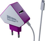 Сетевое ЗУ MoreChoice 2USB 1.5A для micro USB со встроенным кабелем NC42m (White Purple)