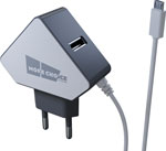 Сетевое ЗУ MoreChoice 2USB 1.5A для micro USB со встроенным кабелем NC42m (White Grey)